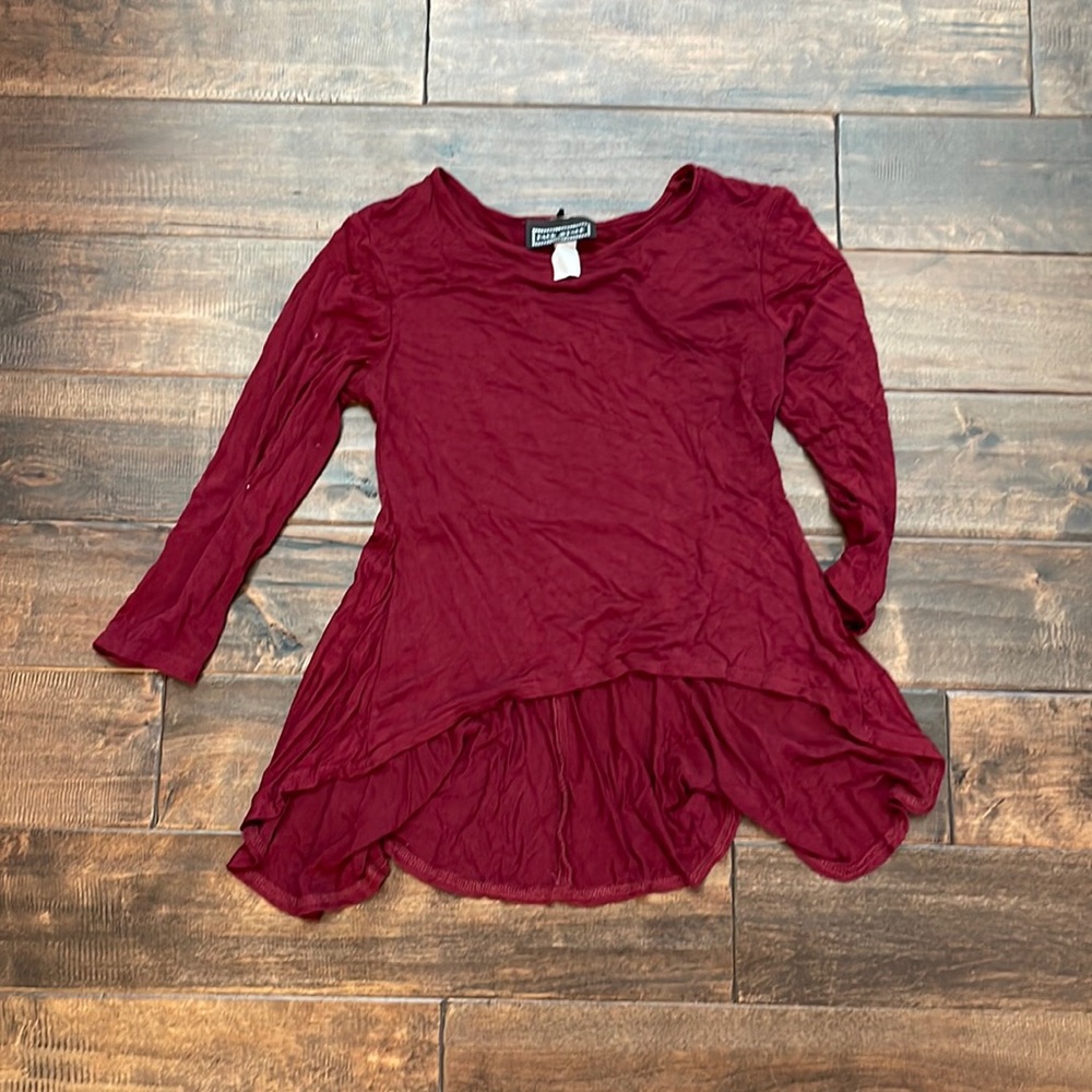 ✅Maroon/burgandy 3/4 sleeve high/low top